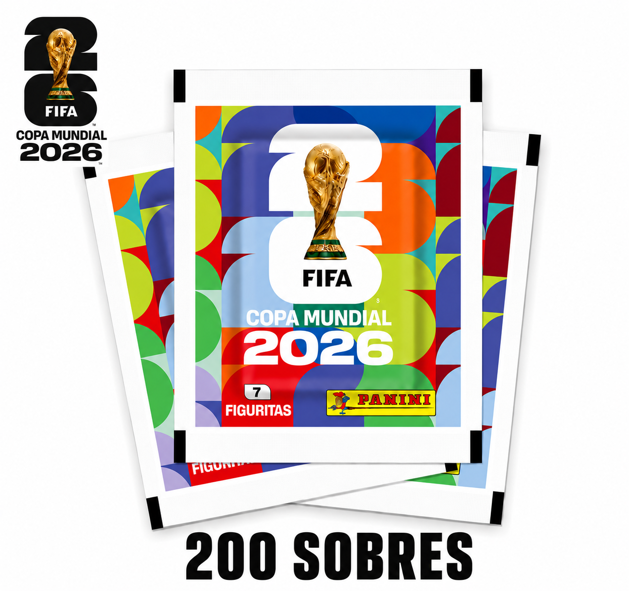 Kit con 200 Sobres Oficiales Panini FIFA World Cup 2026™