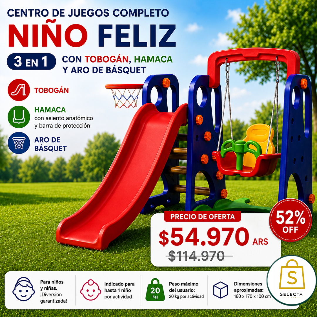 Super Playground Niño Feliz (Modelo Colorido 3 en 1)