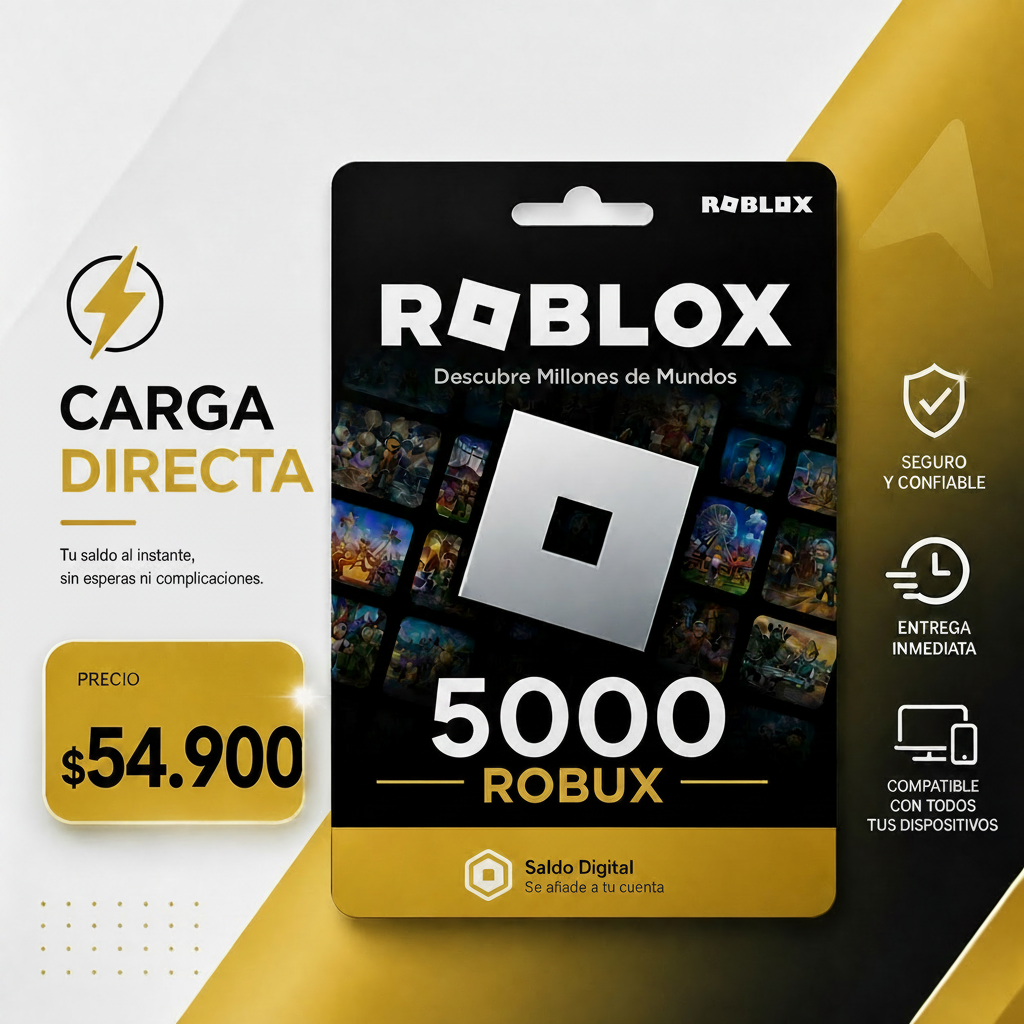 Gift Card Roblox 5000 Robux (PROMOCIÓN DEL DÍA DEL NIÑO)