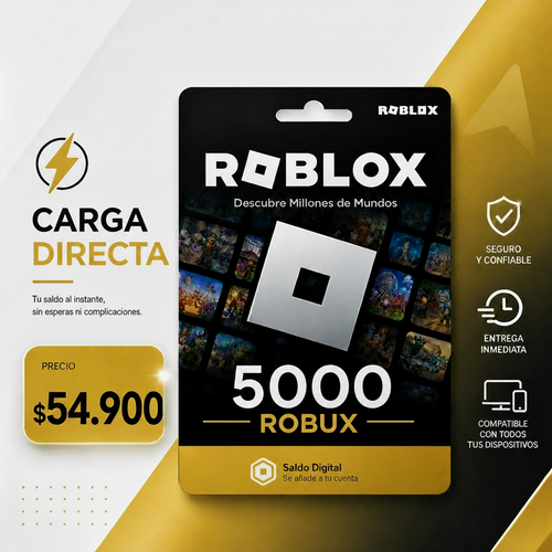 Gift Card Roblox 5000 Robux (PROMOCIÓN DEL DÍA DEL NIÑO)