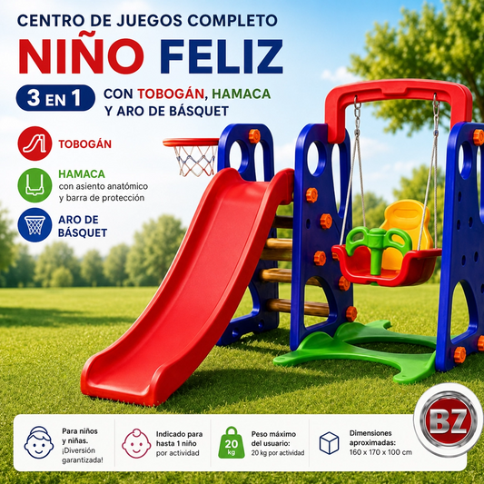 Playground Niño Feliz (Modelo Colorido 3 en 1