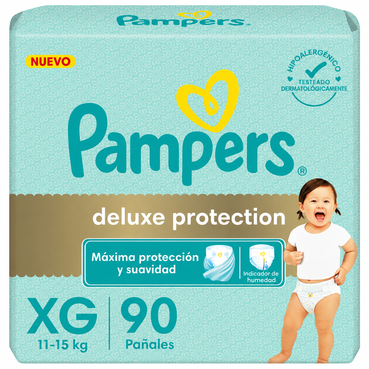 Kit Pampers Deluxe Protection | 90 Pañales + 48 Toallitas Húmedas